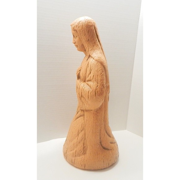 Empire Plastic Nativity Mary Wood Grain Look Blow Mold 18 Inch Brown - Picture 5 of 10